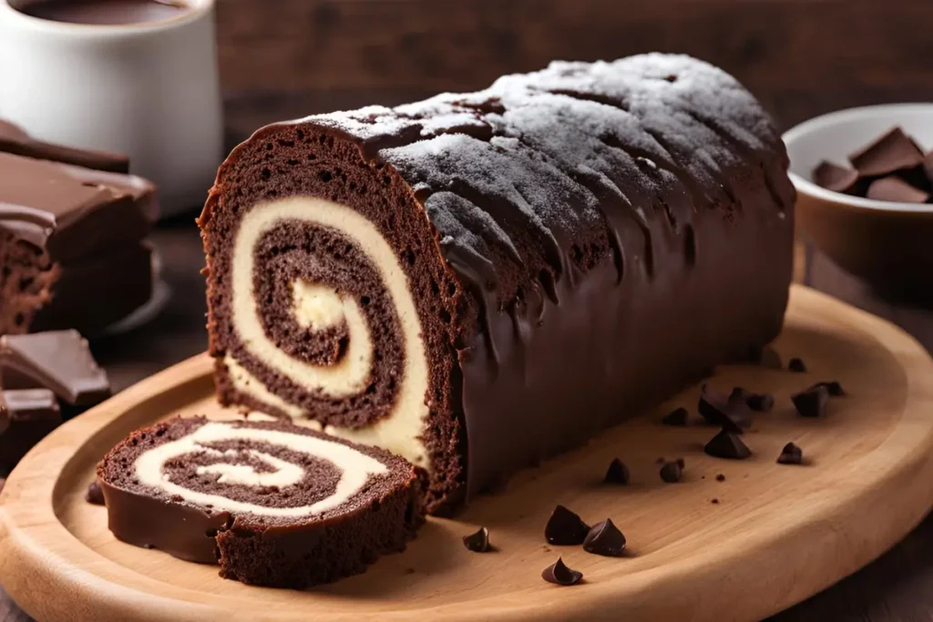 Sliced choco roll with filling