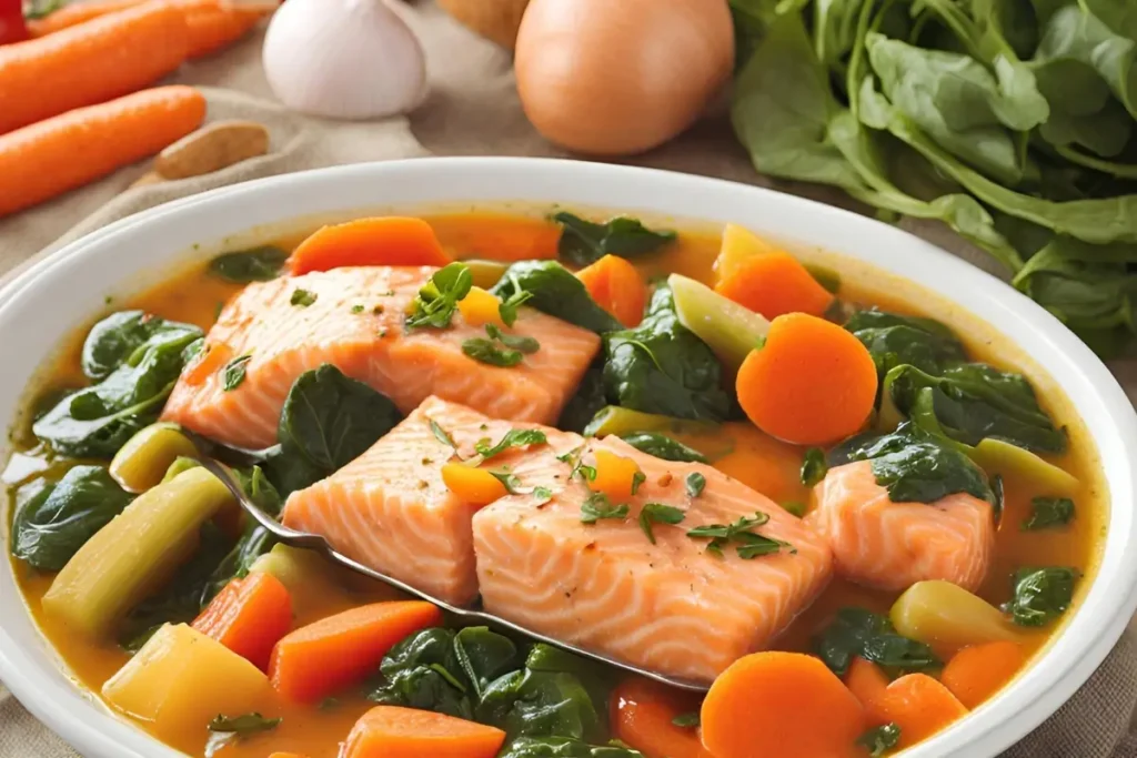 Healthy salmon stew