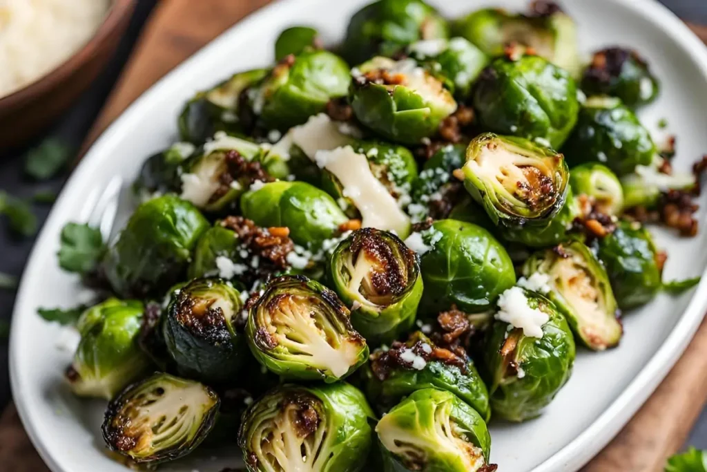 Plated crispy Brussels sprouts	