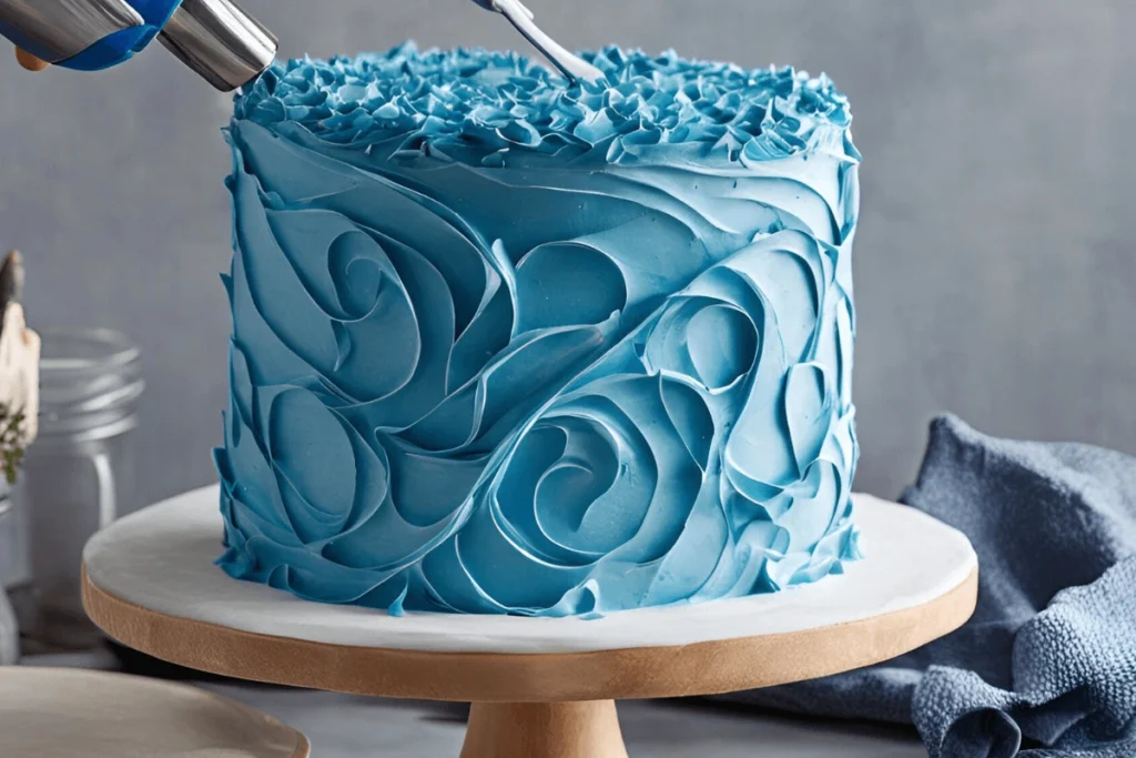 Blue Buttercream for Cookie Monster Cake