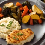 Chicken cutlets served with vegetables