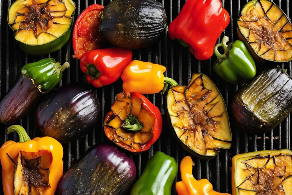 Smoked vegetables in an electric smoker