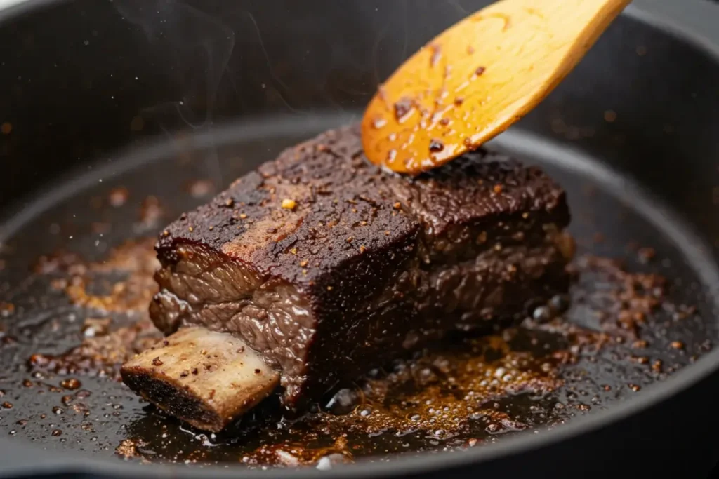Searing beef short ribs in Dutch oven